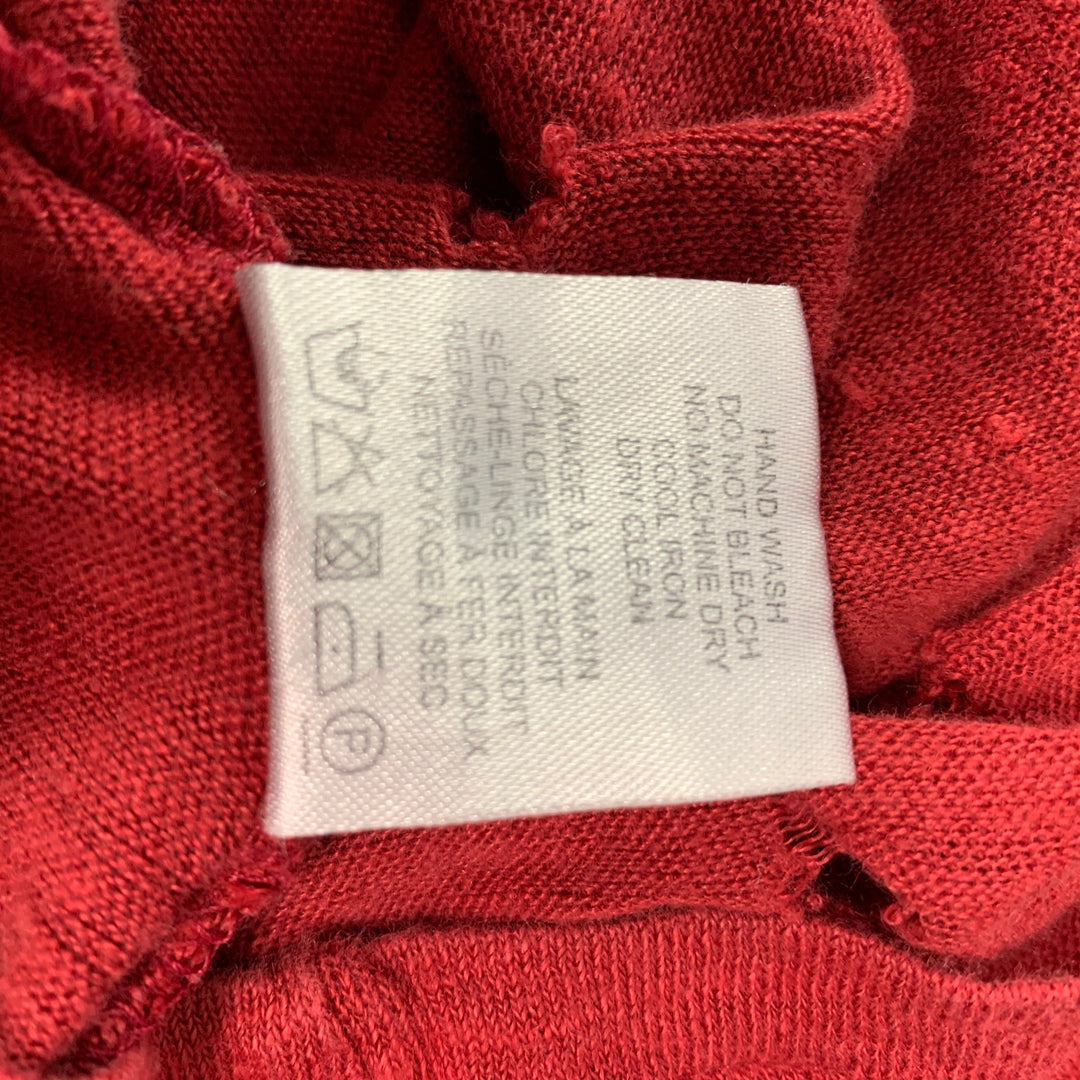 IRO Taille S T-shirt à col rond en lin vieilli bordeaux
