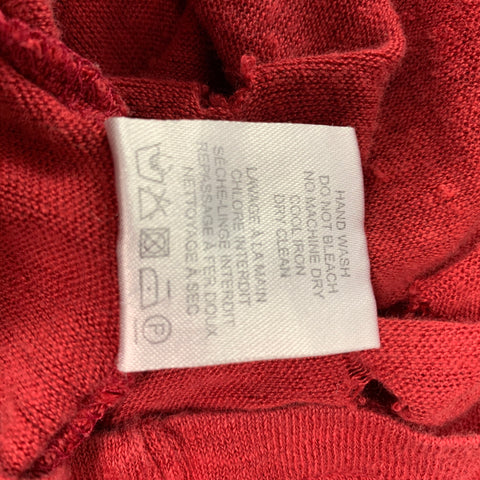IRO Taille S T-shirt à col rond en lin vieilli bordeaux