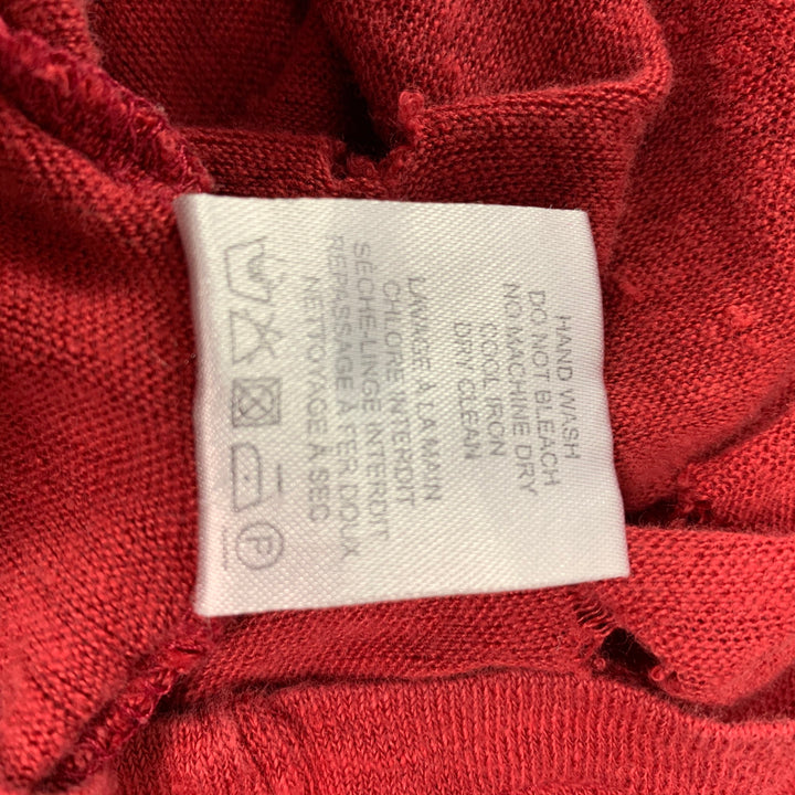 IRO Taille S T-shirt à col rond en lin vieilli bordeaux