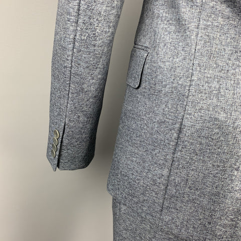 CALVIN KLEIN COLLECTION Size 38 Blue Heather Wool Notch Lapel Suit