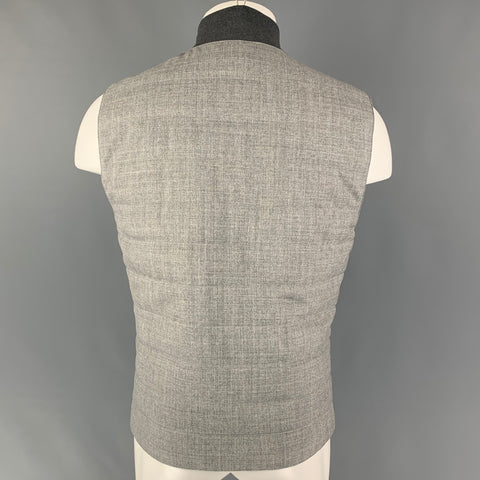 BRUNELLO CUCINELLI Size M Light Grey Quilted Wool Reversible Vest