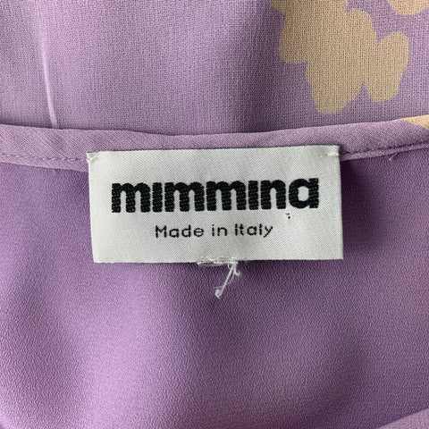 MIMMINA Talla 8 Vestido con tirantes finos en mezcla de acetato floral lila