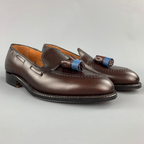 ALDEN Size 7 D Dark Brown Leather Tassels 561 Loafers