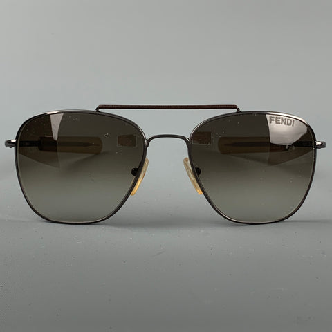 FENDI Black & Taupe Acetate Metal Sunglasses