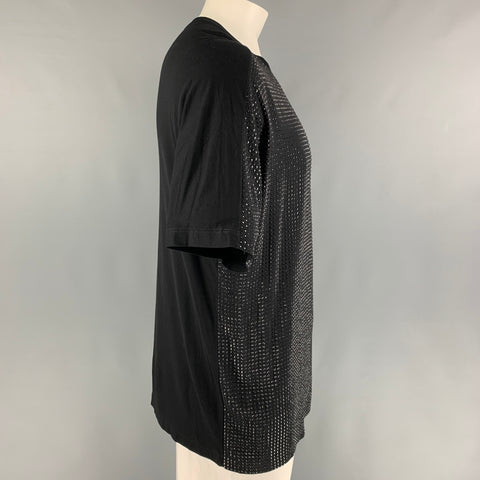 GUCCI Size One Size Black Beaded Silk Crew-Neck T-shirt