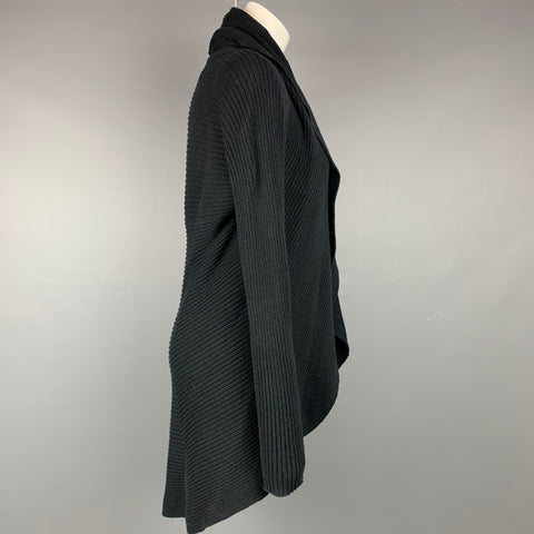 ITALCA OF ITALY Taille S Cardigan Cercle en Coton Côtelé Noir