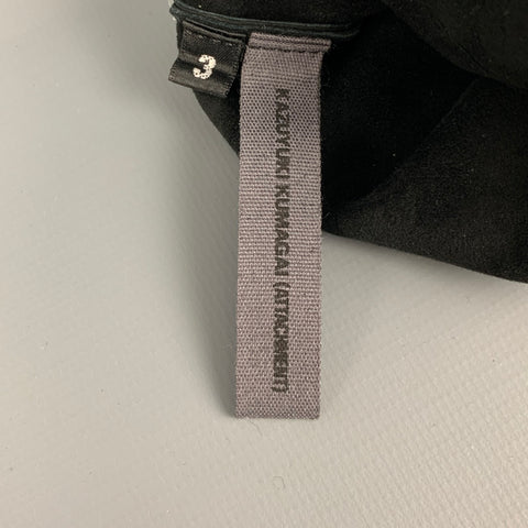 KAZUYUKI KUMAGAI Size L Black Leather Gloves