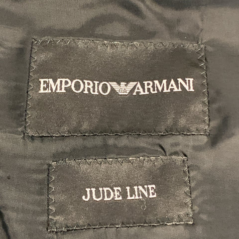 EMPORIO ARMANI Size 38 Black Polyester Notch Lapel Double Buttoned Sport Coat