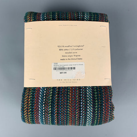 THE HILL-SIDE Blue Multi-Color Woven Cotton Blend Scarf