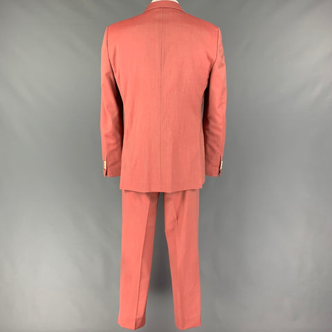 MARC JACOBS Size 44 Salmon Wool Notch Lapel 3 Piece Suit