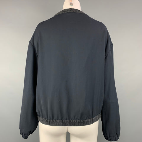 FABIANA FILIPPI Size M Navy & Grey Merino Wool / Viscose Jacket