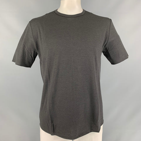 RAG & BONE Size L Dark Gray Solid Wool Crew-Neck T-shirt