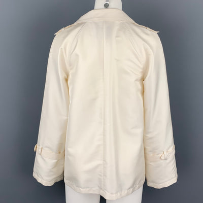 CoSTUME NATIONAL Size 2 Cream Twill Polyester A-Line Jacket