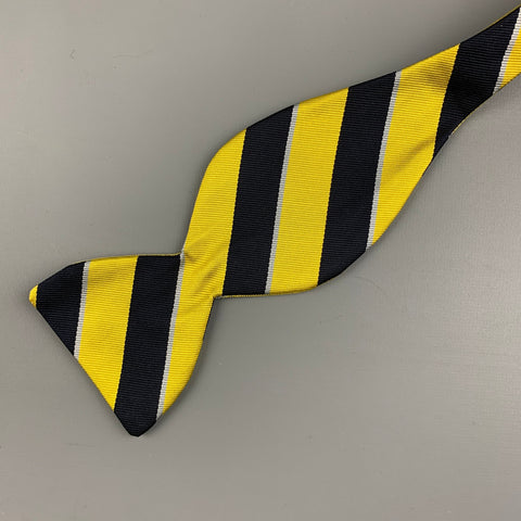 VINTAGE Yellow Navy Stripe Tie