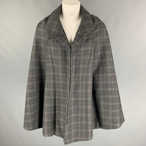 JUNYA WATANABE S Veste poncho en laine de soie à carreaux gris
