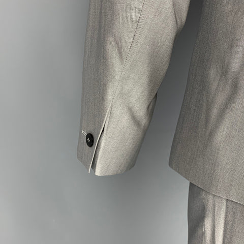 TED BAKER Size 36 Grey Wool Silk Notch Lapel 3 Piece Suit