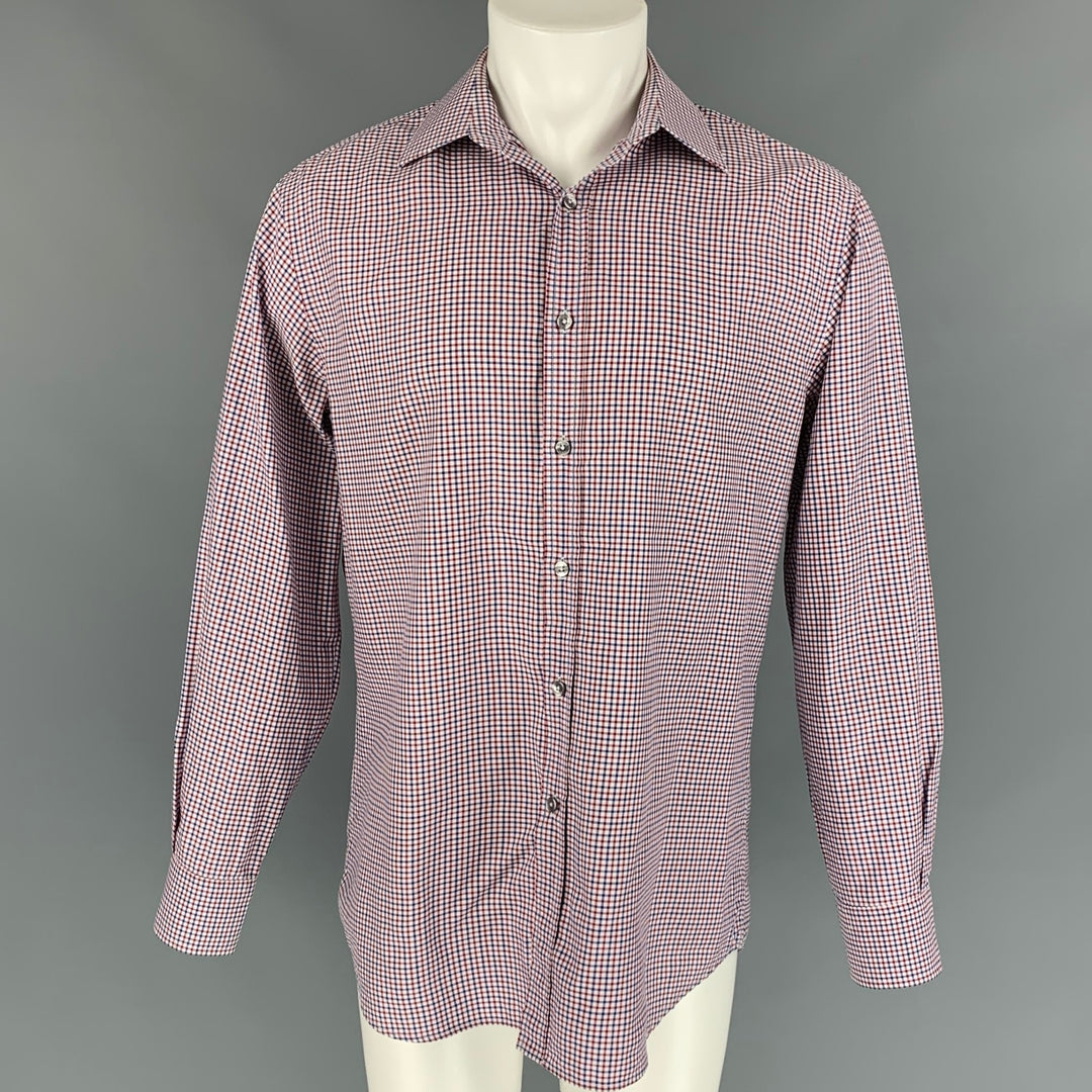 PAUL SMITH Size M Red & Blue Checkered Cotton Button Down Long Sleeve Shirt