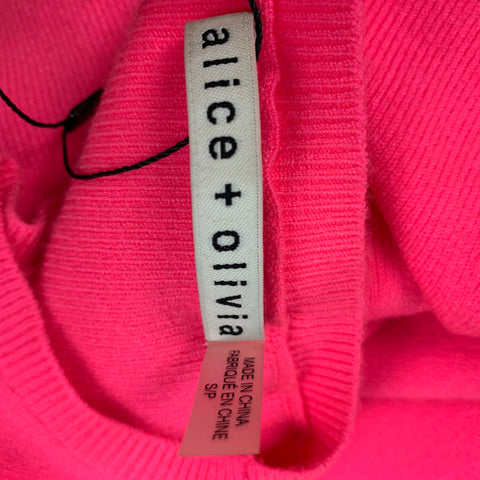 ALICE + OLIVIA Size S Pink Polyester Blend Long Sleeve Pullover