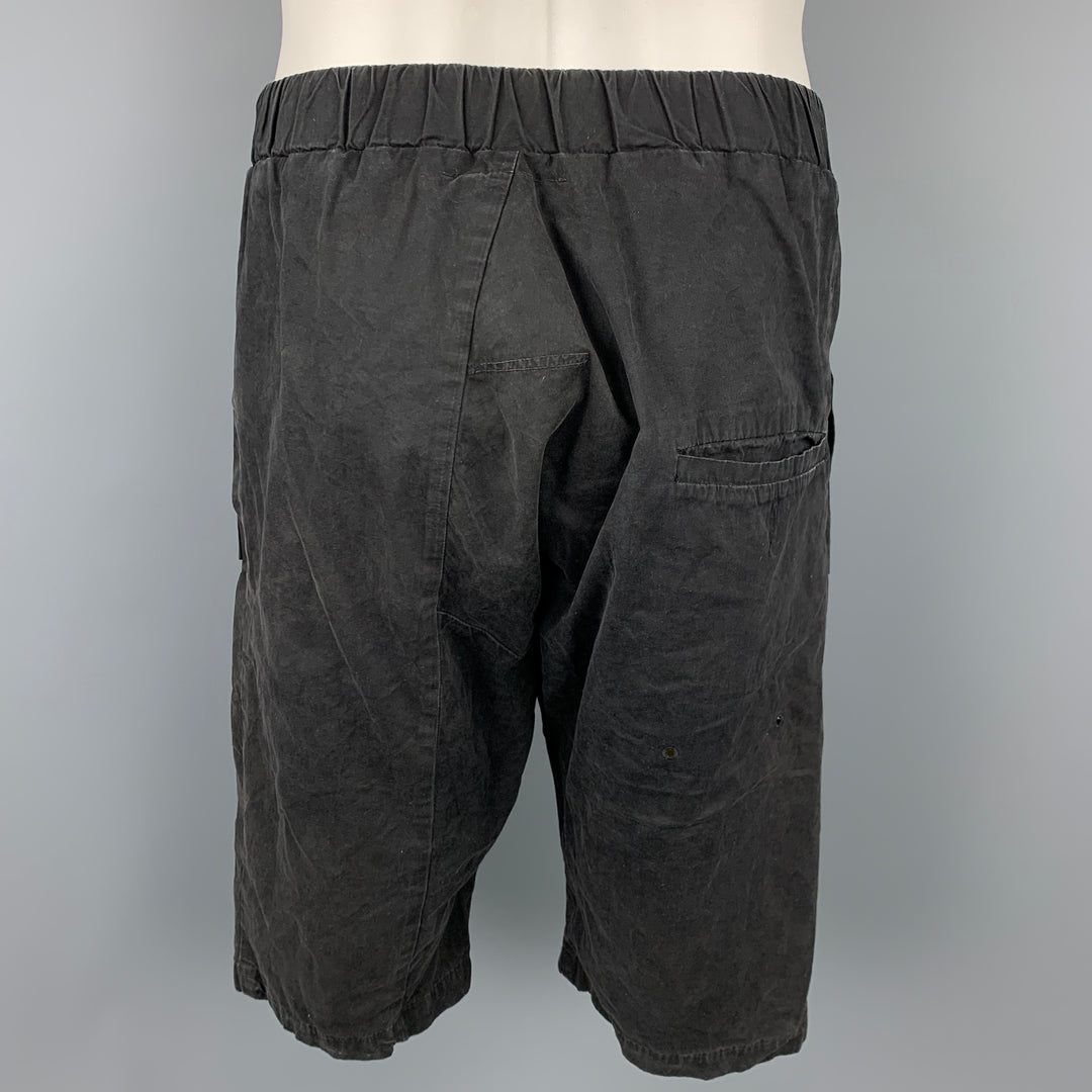 SILENT by DAMIR DOMA Pantalones cortos con cinturilla elástica de algodón negro talla S