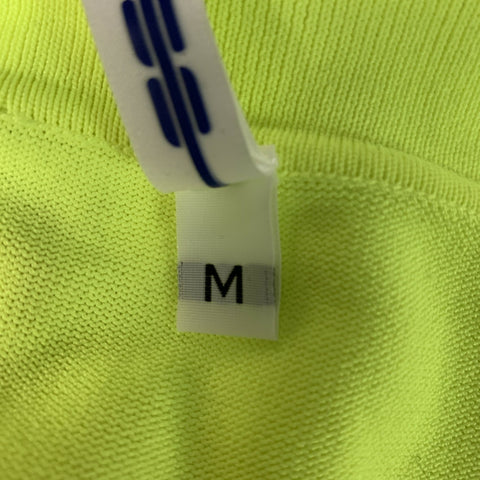 ADAM SELMAN Size M Neon White Solid Nylon Half Zip Polo