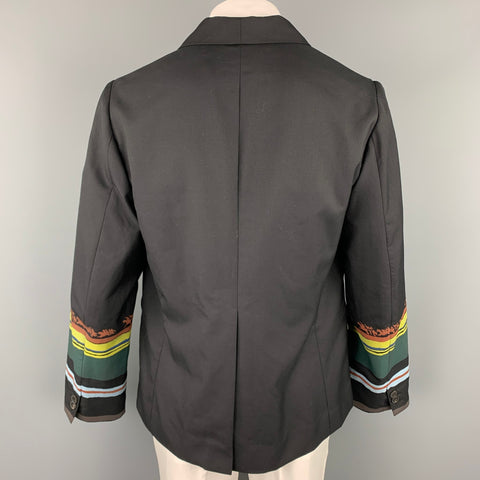 LINDER Size 40 Black Wool / Polyester Peak Lapel Double Breasted Jacket