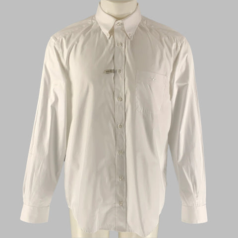 RM WILLIAMS Camisa de manga larga con botones de algodón sólido blanco talla L