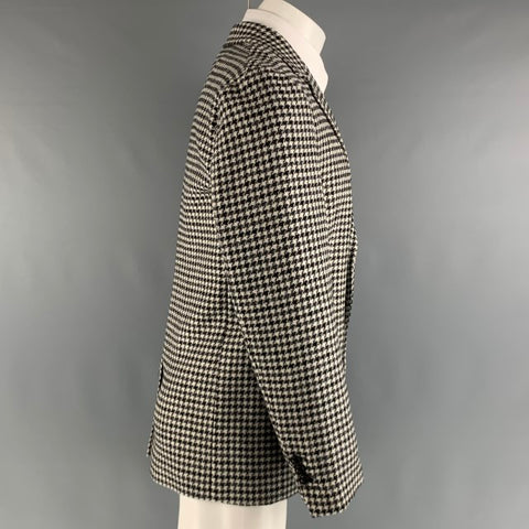 MARC JACOBS Size 38 Black White Houndstooth Wool Notch Lapel Sport Coat