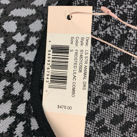 REBECCA TAYLOR Talla S Vestido de mezcla de viscosa de punto negro y lila