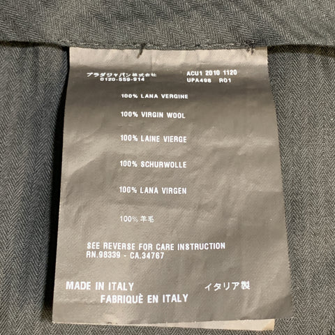 PRADA Size 34 x 34 Black Virgin Wool Zip Fly Dress Pants