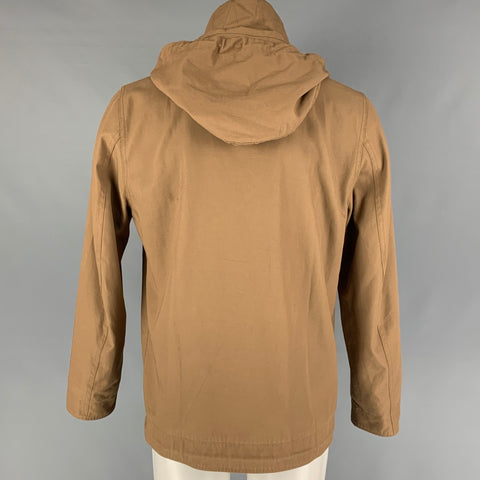 SANDRO Size S Tan Cotton Zip & Buttons Jacket