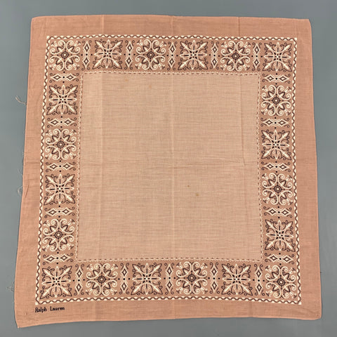 RALPH LAUREN Mauve White Print Pocket Square
