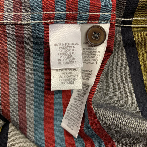 PS by PAUL SMITH Size M Multi-Color Stripe Cotton Camp Short Sleeve Shirt