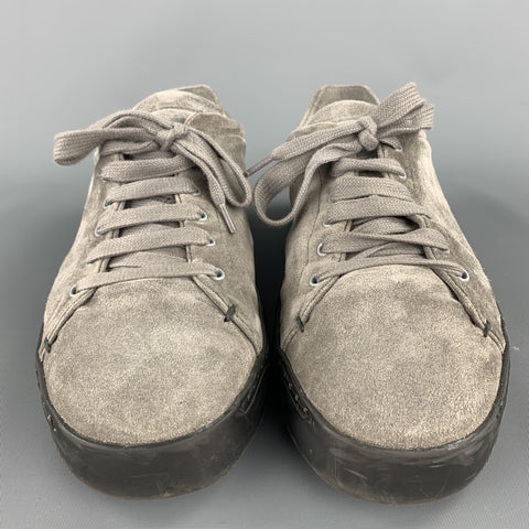 RAG & BONE Size 9 Grey Distressed Lace Up Sneakers