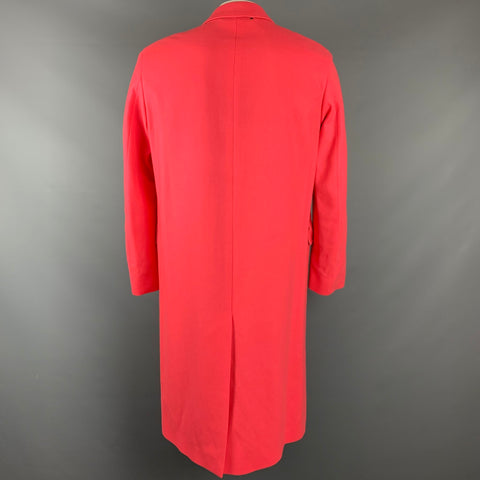 PAUL SMITH Talla M Abrigo con solapa de pico en lana y cachemir color coral