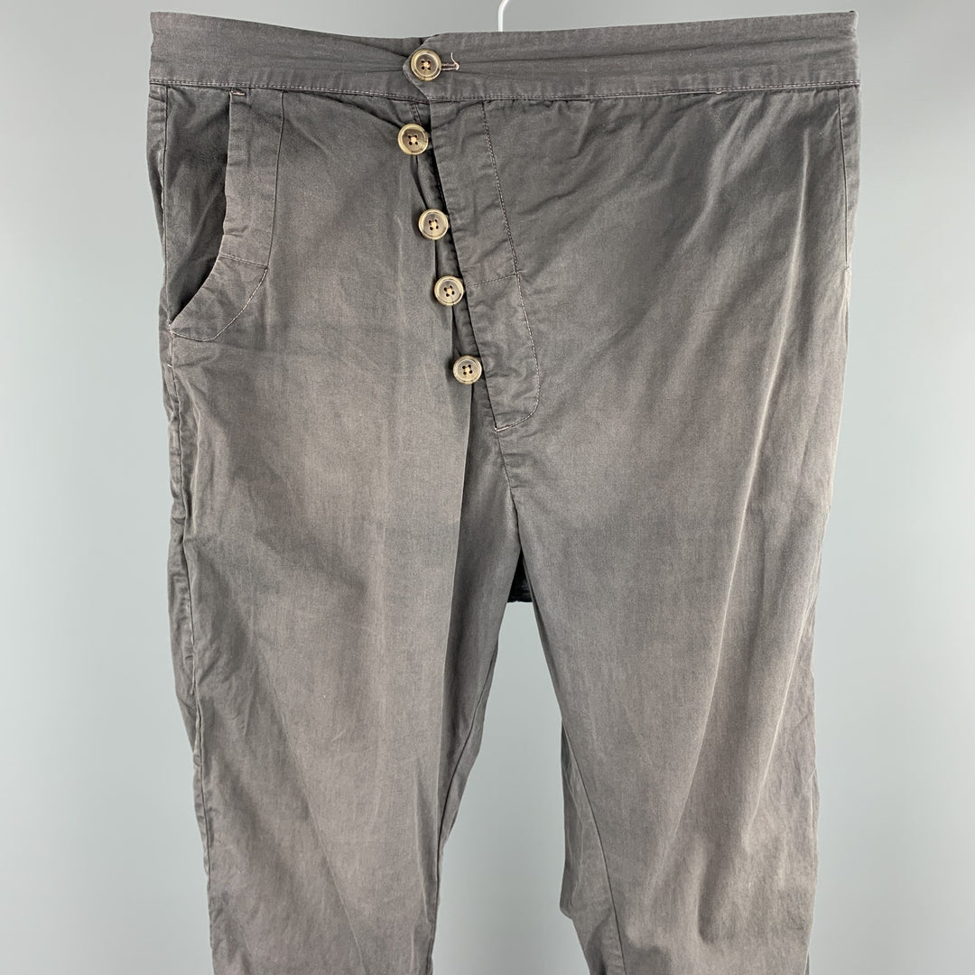 HENRIK VIBSKOV Size 30 Charcoal Cotton Button Fly Casual Pants