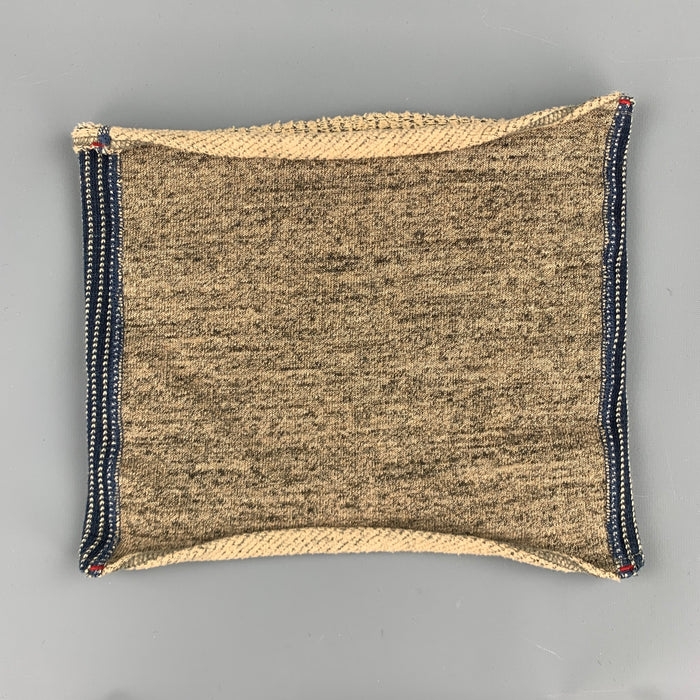 KAPITAL One Size Olive & Brown Patchwork Cotton Neck Warmer Scarf