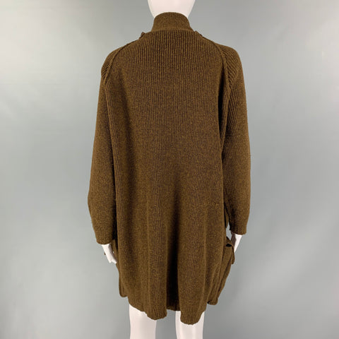CHLOE Taille S Cardigan en laine marron zippé et boutons-pression
