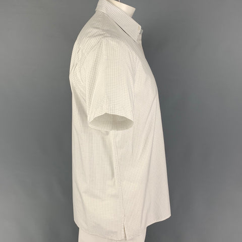 MARC JACOBS Size M White Window Pane Cotton Button Up Short Sleeve Shirt