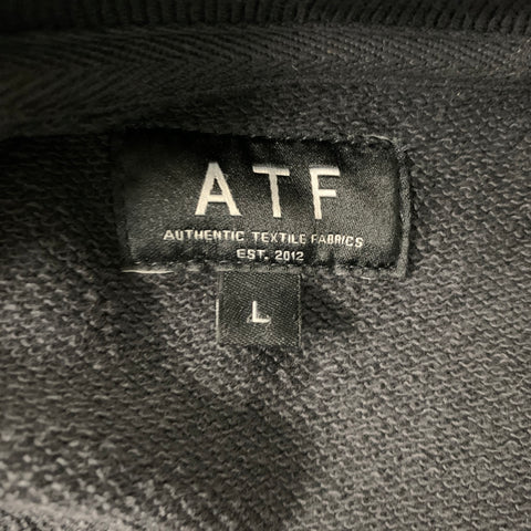 ATF Size L Charcoal White Color Block Cotton Crew-Neck Sweatshirt
