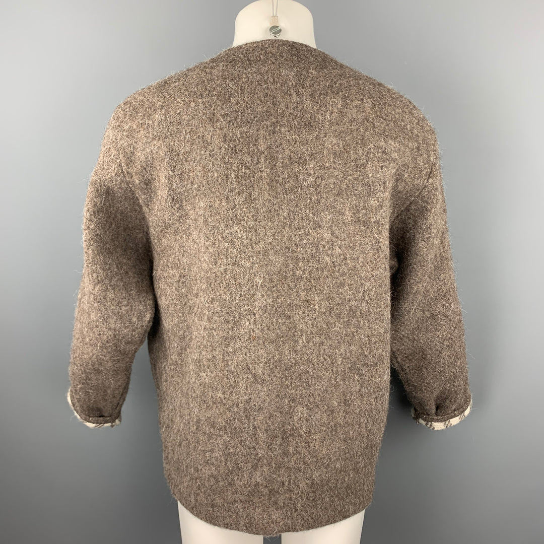 OUR LEGACY Chaqueta tipo cárdigan tipo manta con botones de lana / alpaca marrón talla 38