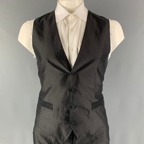 DOLCE & GABBANA Martini Size 40 Black White Polka Dot Silk Polyester 36 Tuxedo
