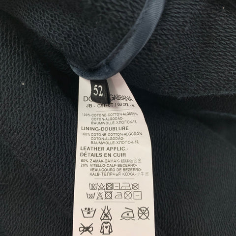 DOLCE & GABBANA Size 42 Midnight Blue Cotton Hoodie Jacket