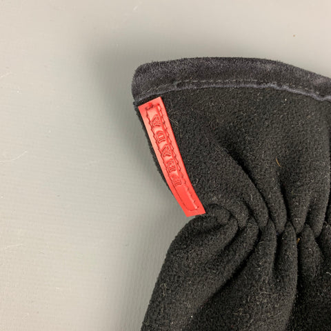 Vintage PRADA Size 7 Black Mixed Fabrics Polyester Blend Gloves