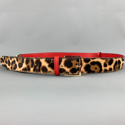 KATE SPADE Sangle de guitare en cuir imprimé animal rouge