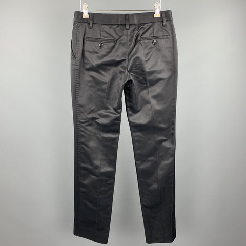 DOLCE & GABBANA Size 2 Black Cotton / Silk Dress Pants