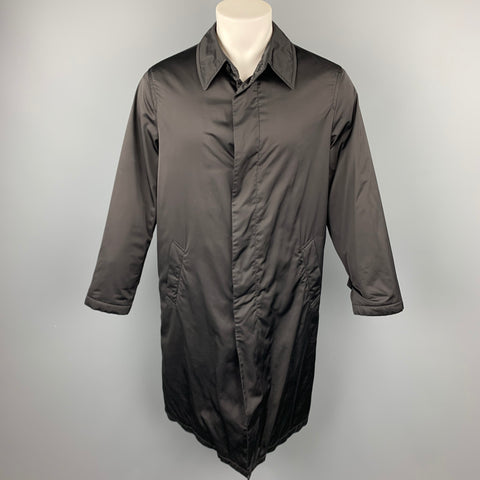 ARMANI COLLEZIONI Size M Black Polyester Water Repellent Raincoat