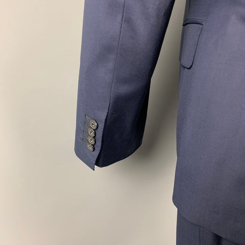 SAMUELSOHN Size 40 Navy Wool Notch Lapel Custom Suit