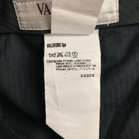 VALENTINO Taille 10 Pantalon habillé en laine vierge noire et blanche à pied de poule