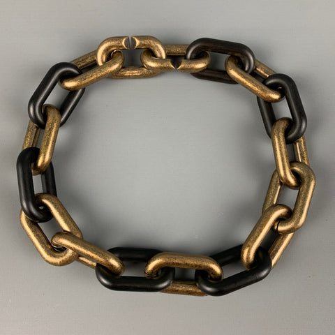 TOMAS MAIER Black & Gold Chain Link Metal Necklace