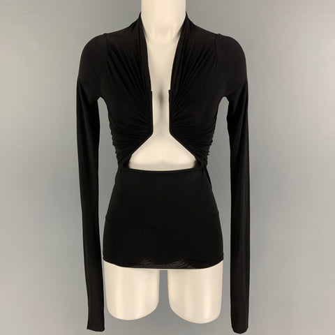 RICK OWENS FOGACHINE 22 Taille 4 Blouse à manches longues en polyamide noir